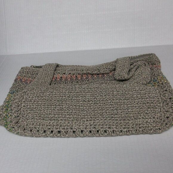 THE SAK Riviera Hand Crocheted Lined Striped Boho Hippie Tote Bag Style # 107705 - Picture 7 of 7